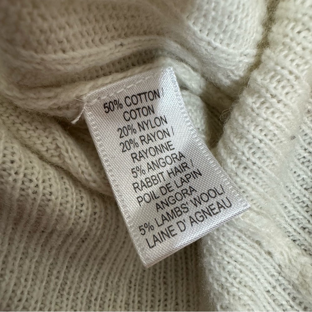 Y2K Abercrombie Babydoll Henley Angora Long Sleeve Top‎ Beaded Ribbed Sweater D - Picture 12 of 13